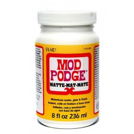 Selante-cola Mod Podge Matte em frasco de plástico com tampa branca