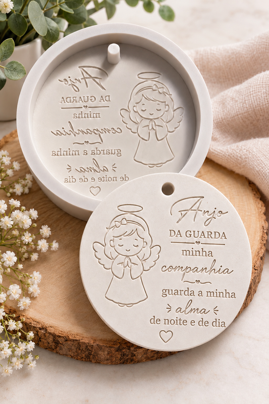 Molde anjo da guarda menina.