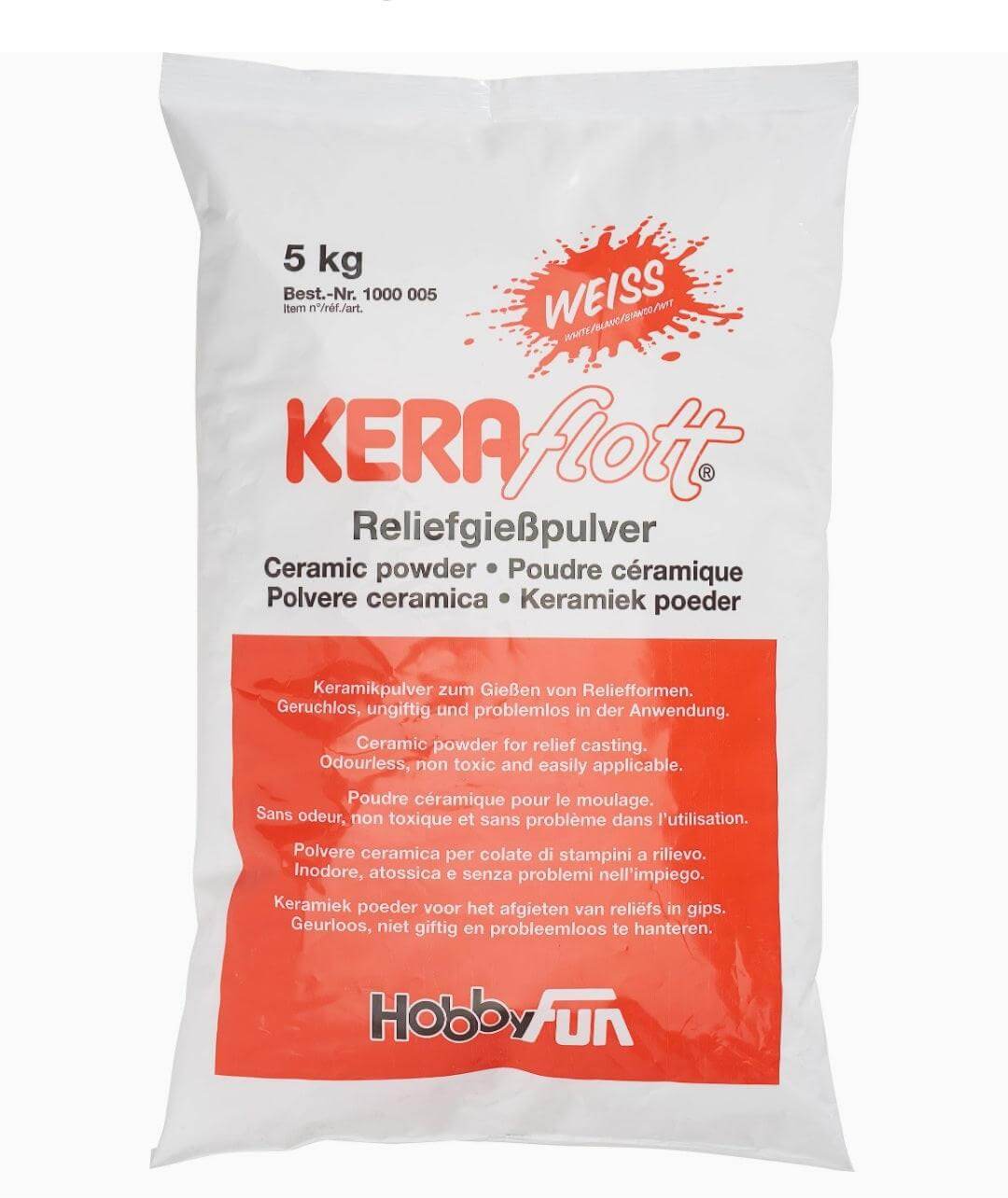 Saco de pó cerâmico KERAFLOTT 5 kg, embalagem branca