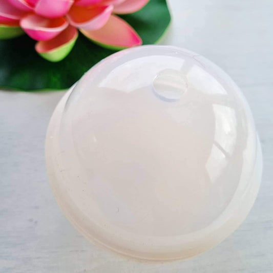 Molde de esfera translúcido 7 cm com orifício superior