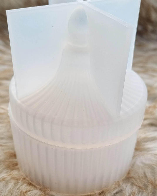 Molde de porta-joias em silicone, forma cilíndrica com tampa em cone